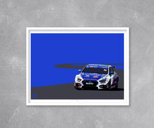 Load image into Gallery viewer, Tom Ingram 2024 Hyundai i30N BTCC Print - Fueled.art