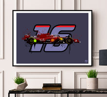 Cargar imagen en el visor de la galería, Charles Leclerc 2023 Ferrari F1 Print - Fueled.art