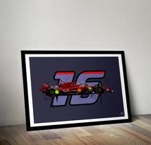 Cargar imagen en el visor de la galería, Charles Leclerc 2023 Ferrari F1 Print - Fueled.art