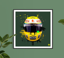 Load image into Gallery viewer, Lewis Hamilton 2008 Helmet F1 print - Fueled.art