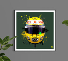 Load image into Gallery viewer, Lewis Hamilton 2008 Helmet F1 print - Fueled.art