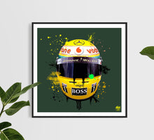 Load image into Gallery viewer, Lewis Hamilton 2008 Helmet F1 print - Fueled.art