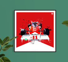 Load image into Gallery viewer, James Hunt 1976 McLaren M23D F1 print - Fueled.art