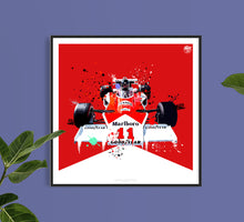 Load image into Gallery viewer, James Hunt 1976 McLaren M23D F1 print - Fueled.art
