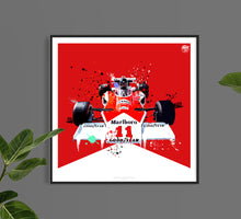 Load image into Gallery viewer, James Hunt 1976 McLaren M23D F1 print - Fueled.art