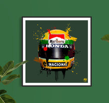 Load image into Gallery viewer, Ayrton Senna 1988 Helmet F1 print - Fueled.art
