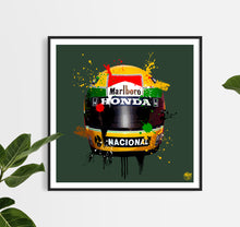 Load image into Gallery viewer, Ayrton Senna 1988 Helmet F1 print - Fueled.art