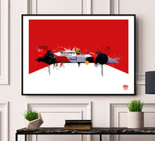 Carica l'immagine nel visualizzatore di Gallery, Ayrton Senna McLaren MP4/4 F1 print by Fueled.art