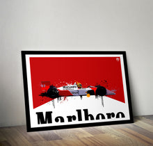 Carica l'immagine nel visualizzatore di Gallery, Ayrton Senna McLaren MP4/4 F1 print by Fueled.art