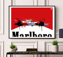 Carica l'immagine nel visualizzatore di Gallery, Ayrton Senna McLaren MP4/4 F1 print by Fueled.art