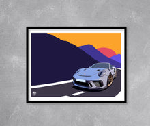 Load image into Gallery viewer, Porsche Cayman 718 GT4 RS Print - Fueled.art