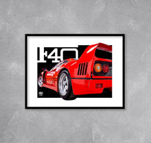 Load image into Gallery viewer, Ferrari F40 Print - Fueled.art