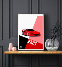 Load image into Gallery viewer, Ferrari F40 Print - Fueled.art