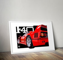 Load image into Gallery viewer, Ferrari F40 Print - Fueled.art