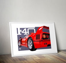 Cargar imagen en el visor de la galería, Ferrari F40 Print - Fueled.art