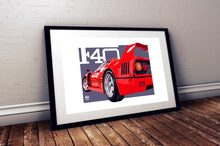 Cargar imagen en el visor de la galería, Ferrari F40 Print - Fueled.art