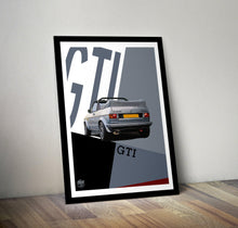 Load image into Gallery viewer, VW Golf GTI Mk1 Cabriolet Print - Silver - Fueled.art