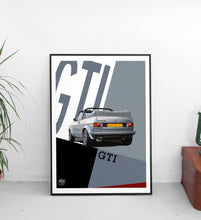 Load image into Gallery viewer, VW Golf GTI Mk1 Cabriolet Print - Silver - Fueled.art