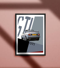 Load image into Gallery viewer, VW Golf GTI Mk1 Cabriolet Print - Silver - Fueled.art