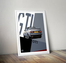 Load image into Gallery viewer, VW Golf GTI Mk1 Cabriolet Print - Silver - Fueled.art