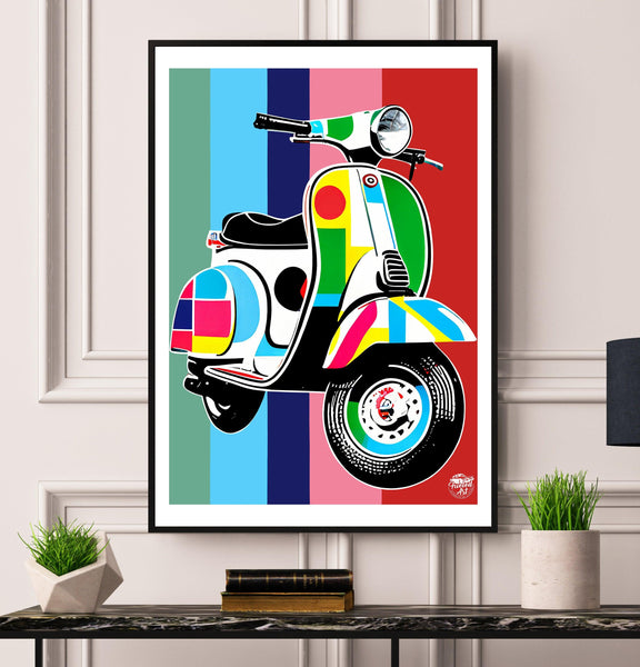 Classic Vespa Scooter print release...