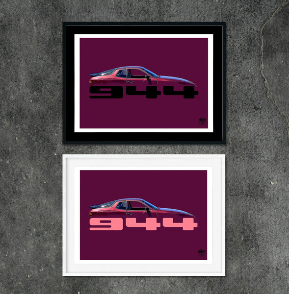 Druckversion des kastanienbraunen Porsche 944