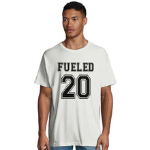 Charger l&#39;image dans la visionneuse de la galerie,Fueled 20 Retro - Men&#39;s Oversized White T-shirt - Fueled.art
