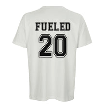 Charger l&#39;image dans la visionneuse de la galerie,Fueled 20 Retro - Men&#39;s Oversized White T-shirt - Fueled.art
