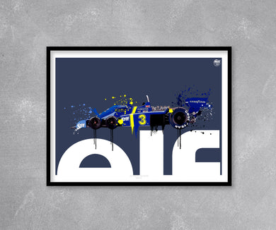 Tyrrell P34 Jody Scheckter 1976 F1 print - Fueled.art