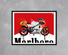 Load image into Gallery viewer, Eddie Lawson 1986 Yamaha YZR500 Print - Fueled.art
