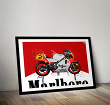 Load image into Gallery viewer, Eddie Lawson 1986 Yamaha YZR500 Print - Fueled.art
