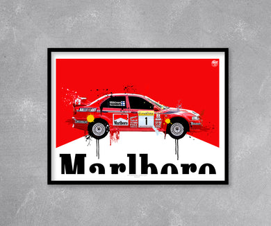 1999 Mitsubishi Evo VI - Tommi Mäkinen WRC Print - Fueled.art