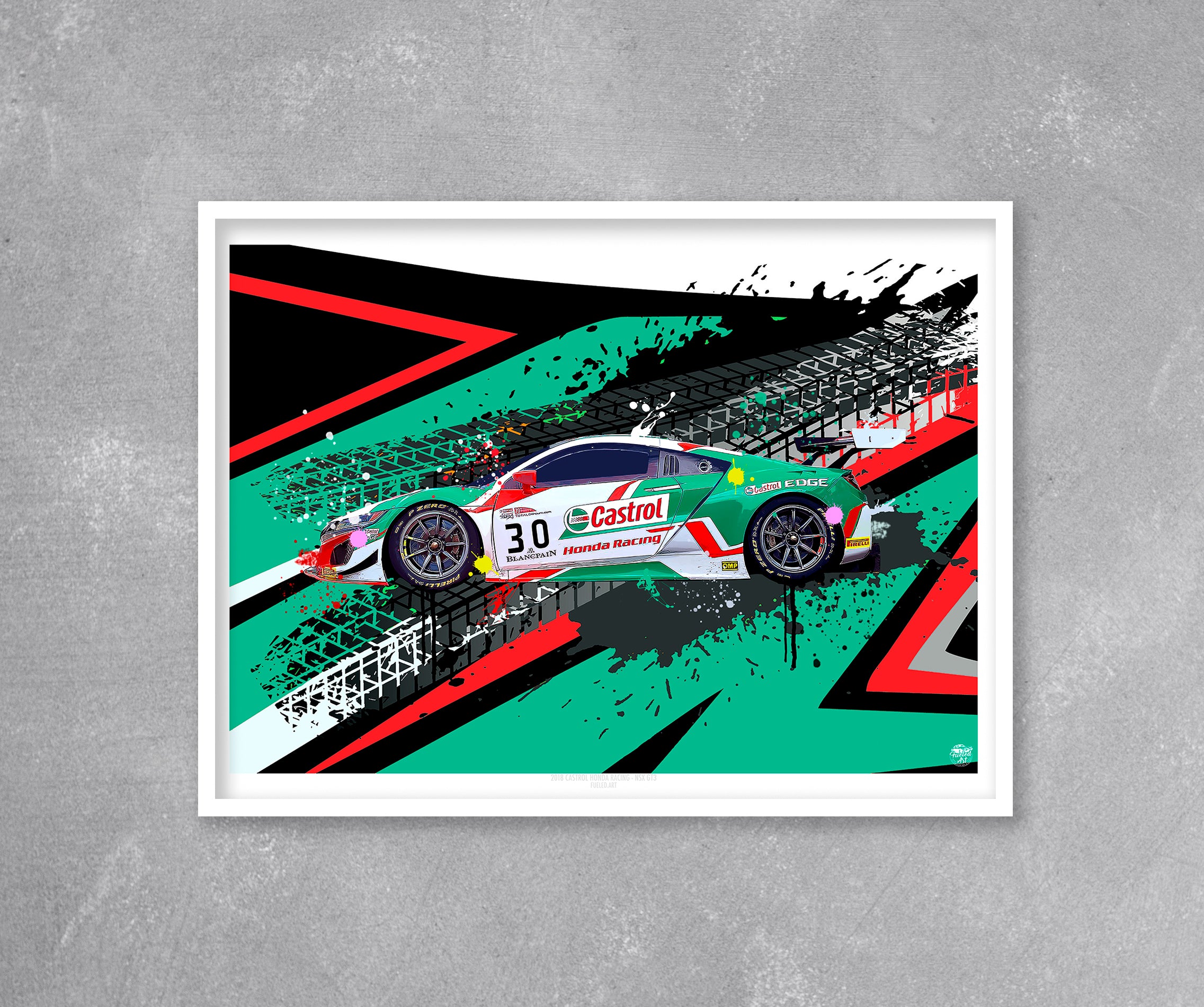 2018 Honda NSX GT3 Castrol Print - Fueled.art