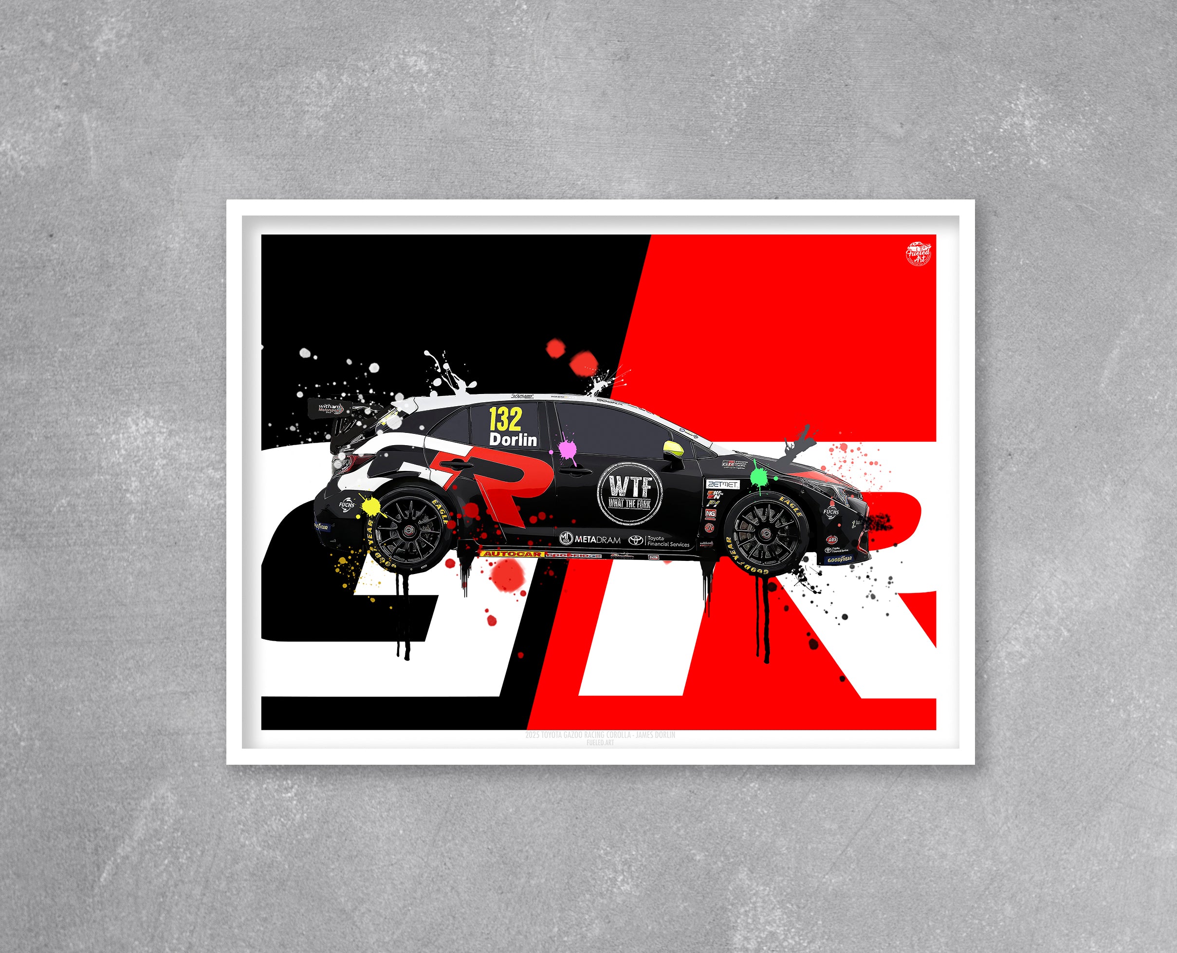 James Dorlin 2025 Toyota Corolla GR Sport BTCC Print - Fueled.art