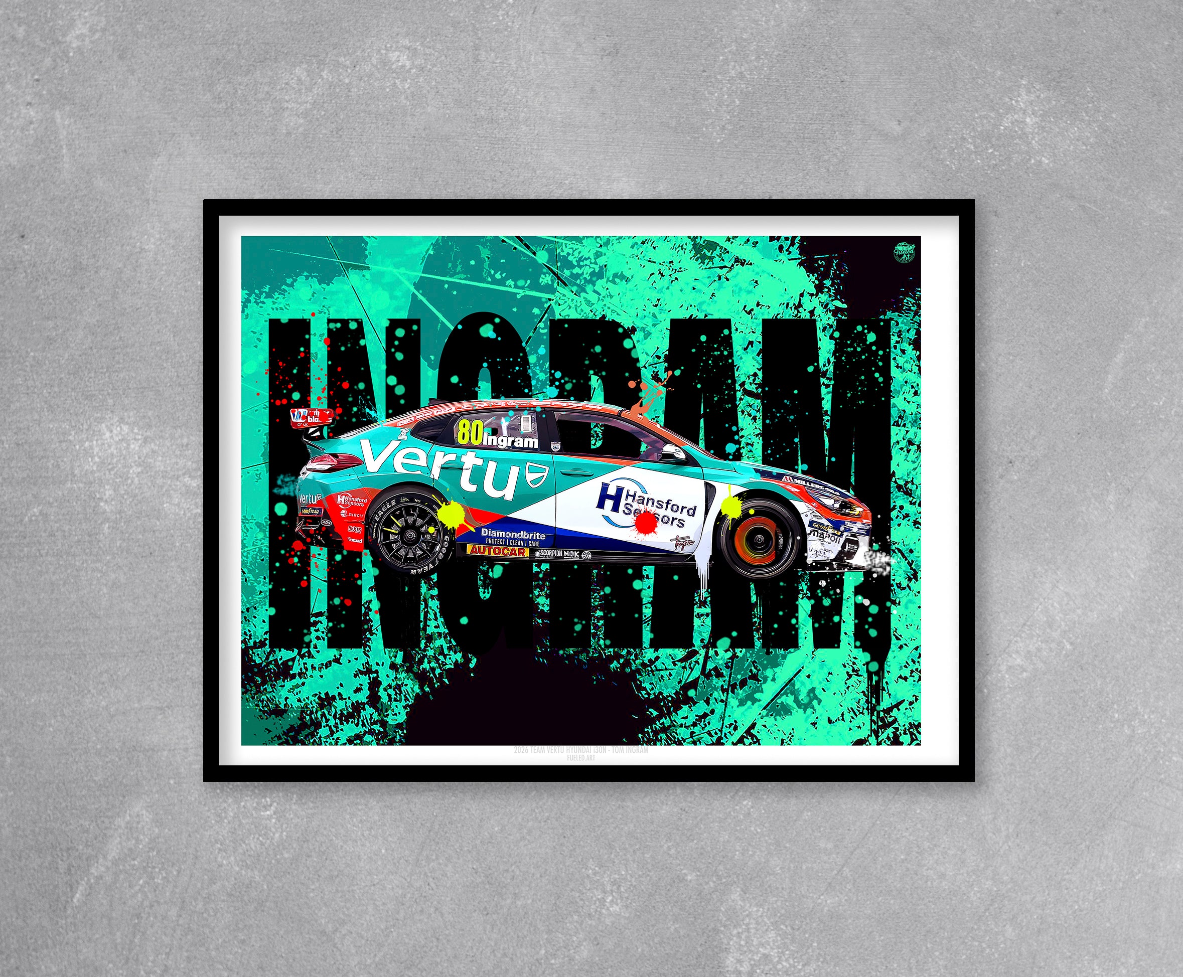 Tom Ingram 2026 Team Vertu Hyundai i30N BTCC Print - Fueled.art