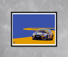 Load image into Gallery viewer, Ash Sutton 2023 Ford Focus ST BTCC Print - Fueled.art
