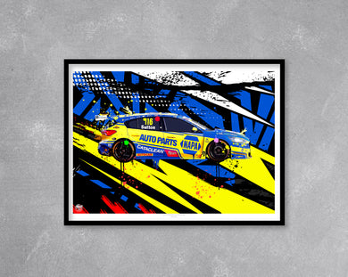 Ash Sutton 2025 Napa Racing Ford Focus ST BTCC Print - Fueled.art