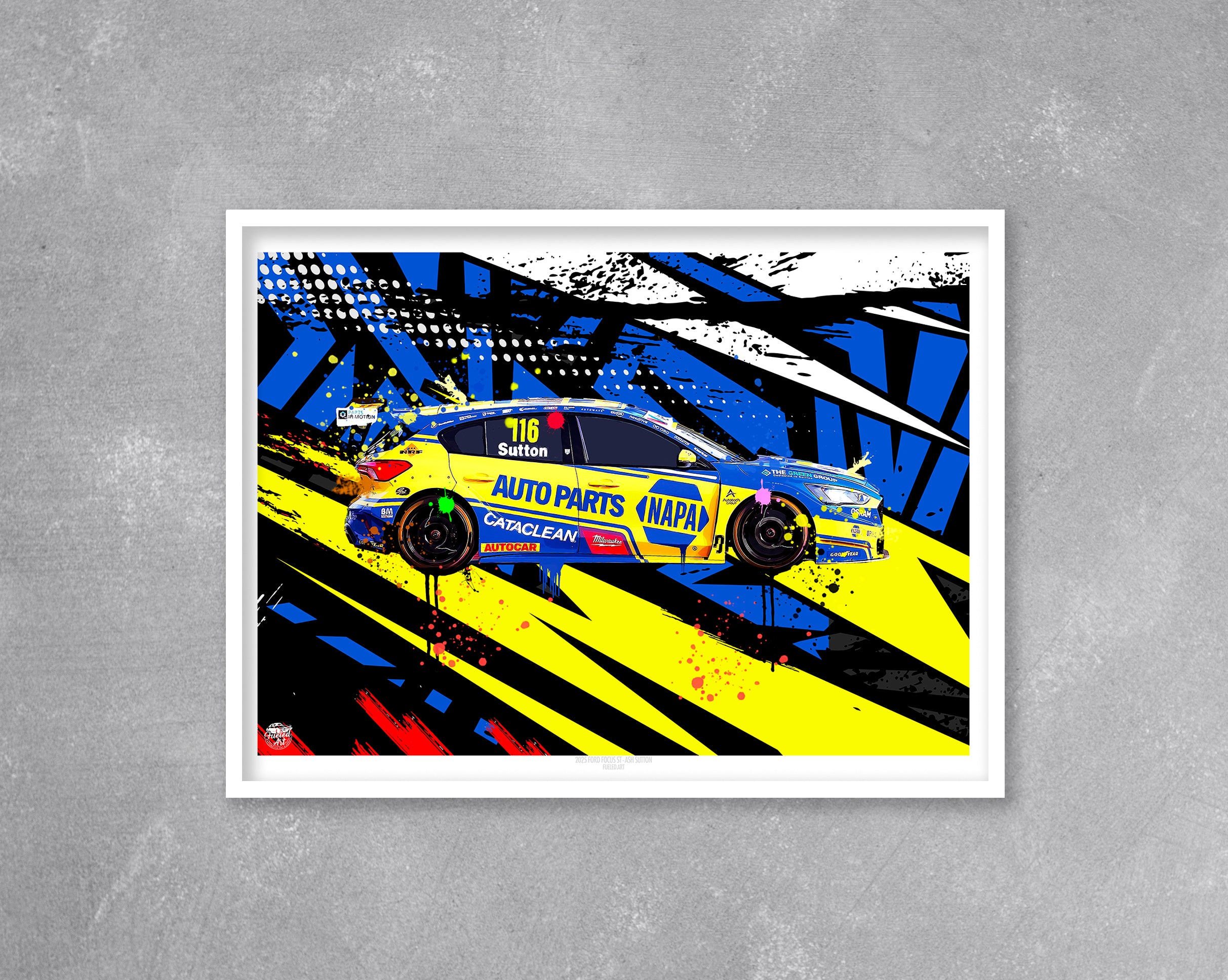 Ash Sutton 2025 Napa Racing Ford Focus ST BTCC Print - Fueled.art