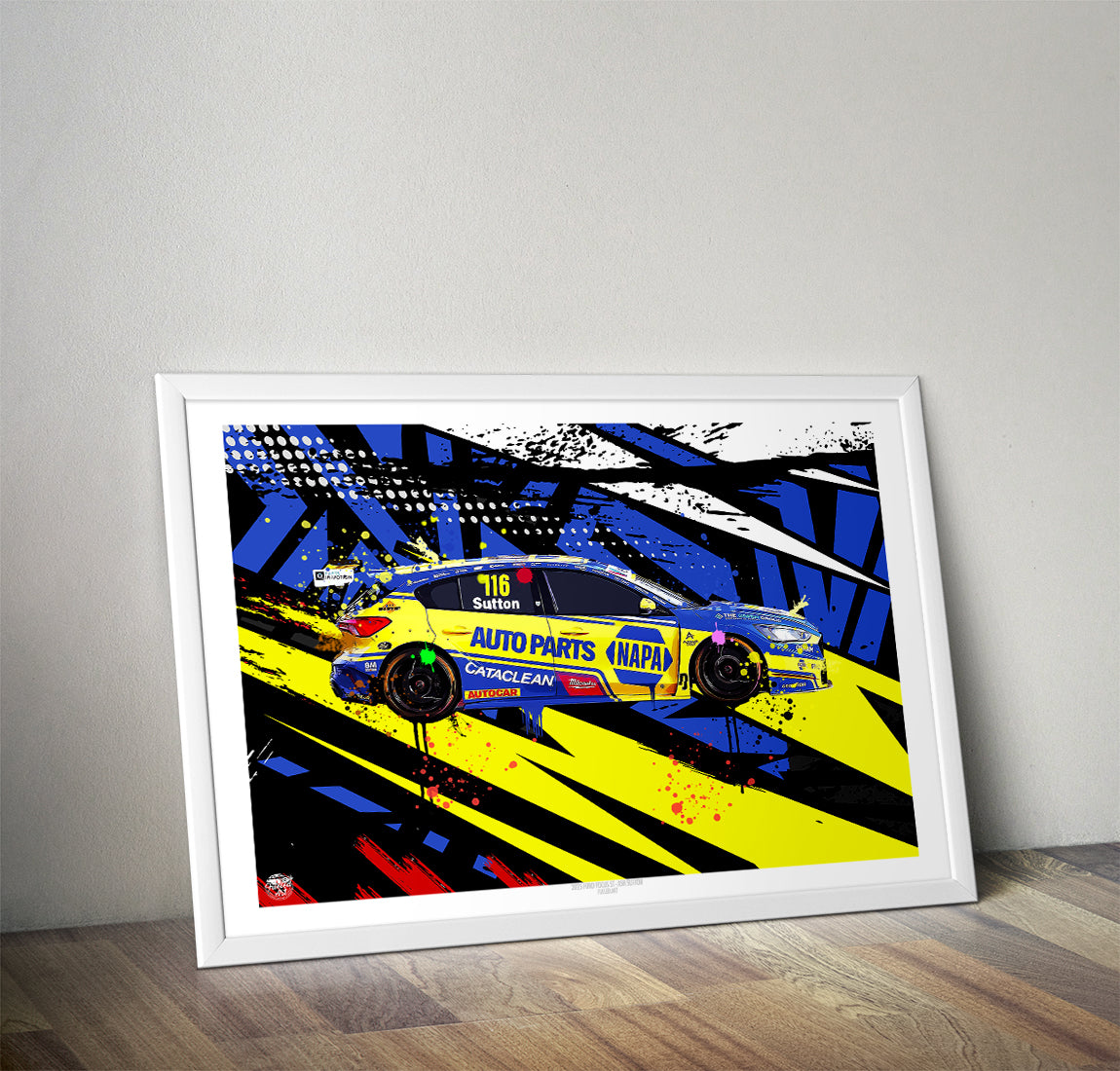 Ash Sutton 2025 Napa Racing Ford Focus ST BTCC Print - Fueled.art