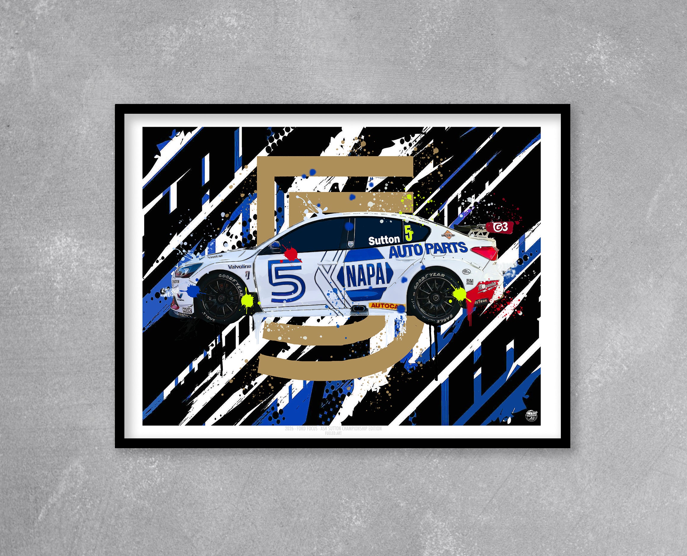 Ash Sutton 2026 Championship Napa Racing Ford Focus BTCC Print - Fueled.art