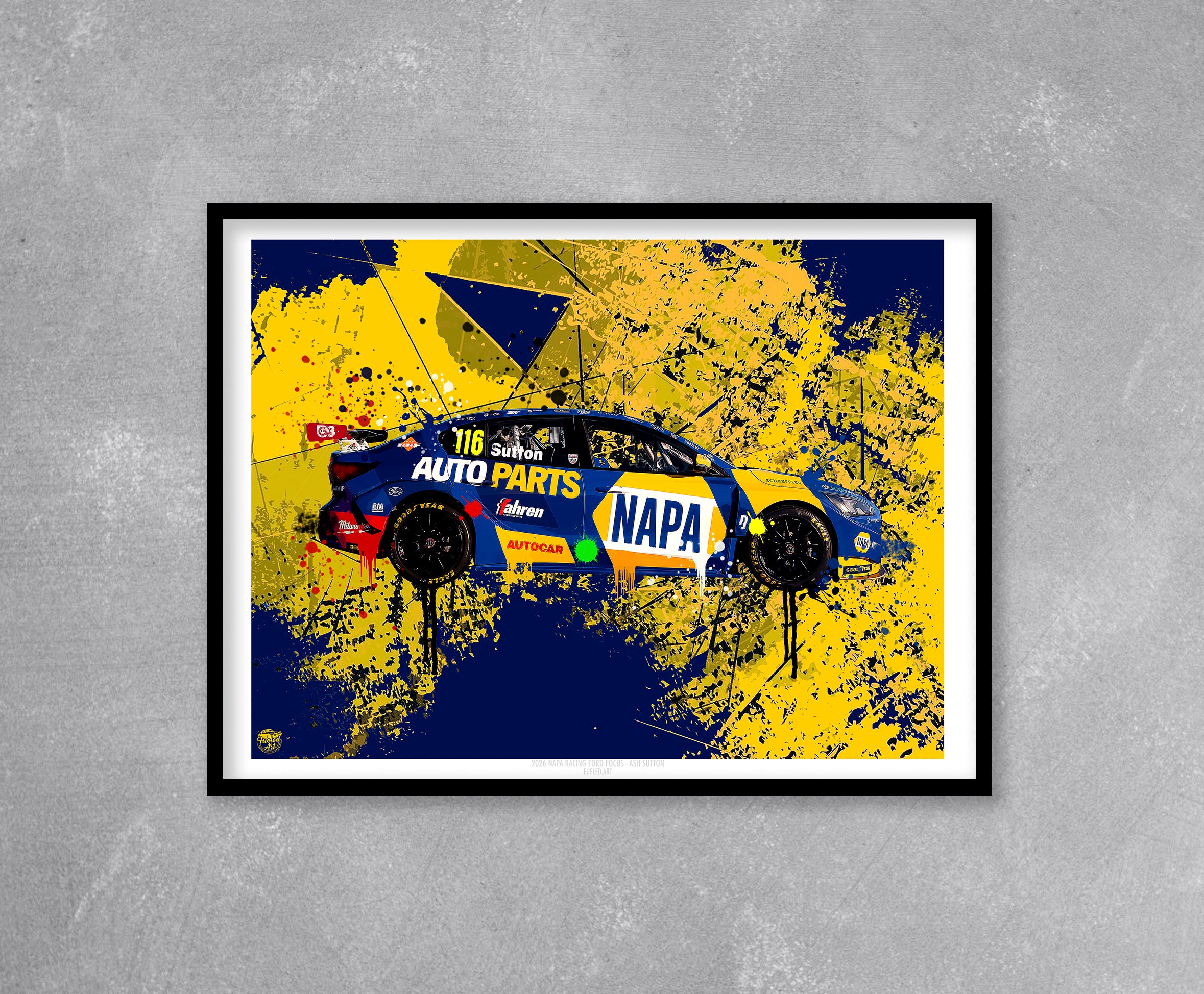 Ash Sutton 2026 Napa Racing Ford Focus BTCC Print - Fueled.art