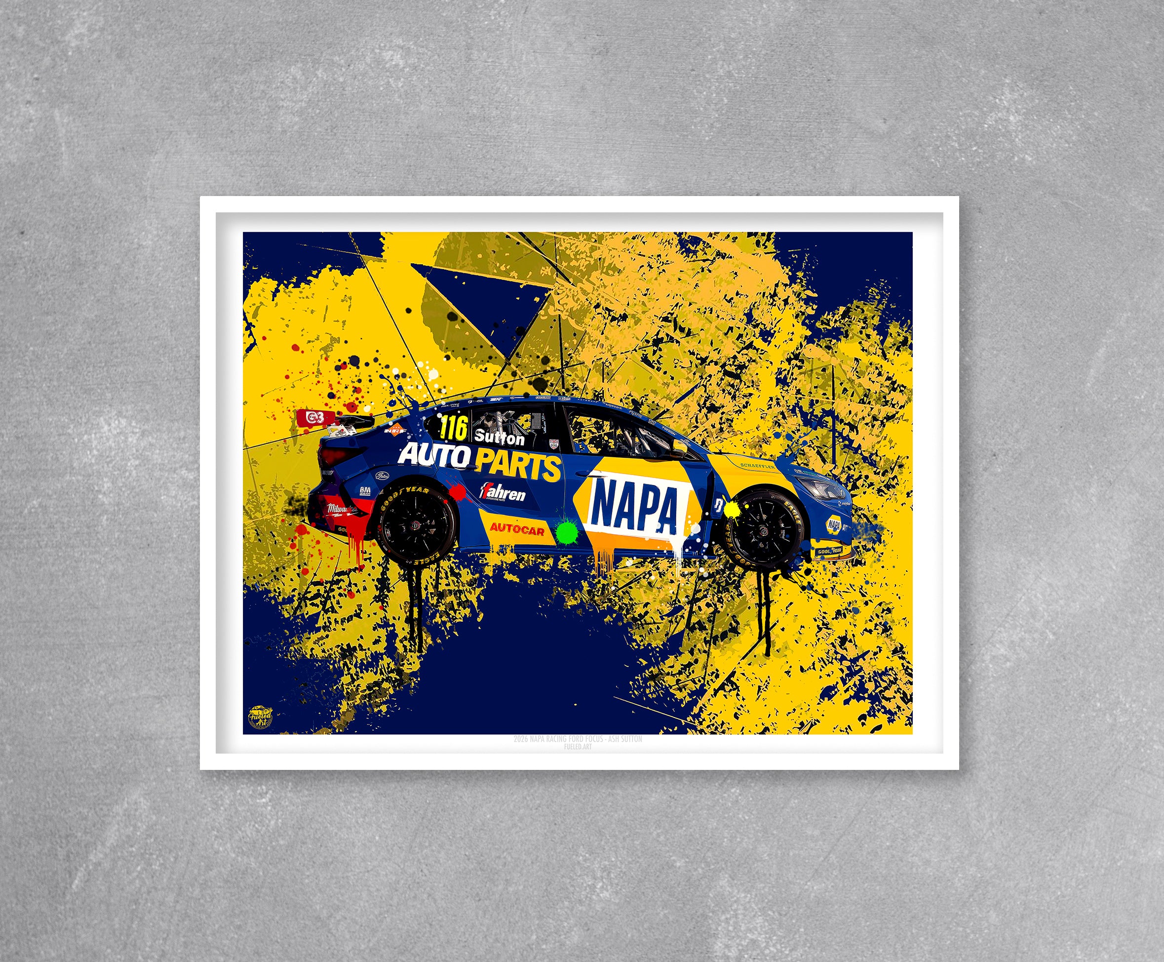 Ash Sutton 2026 Napa Racing Ford Focus BTCC Print - Fueled.art