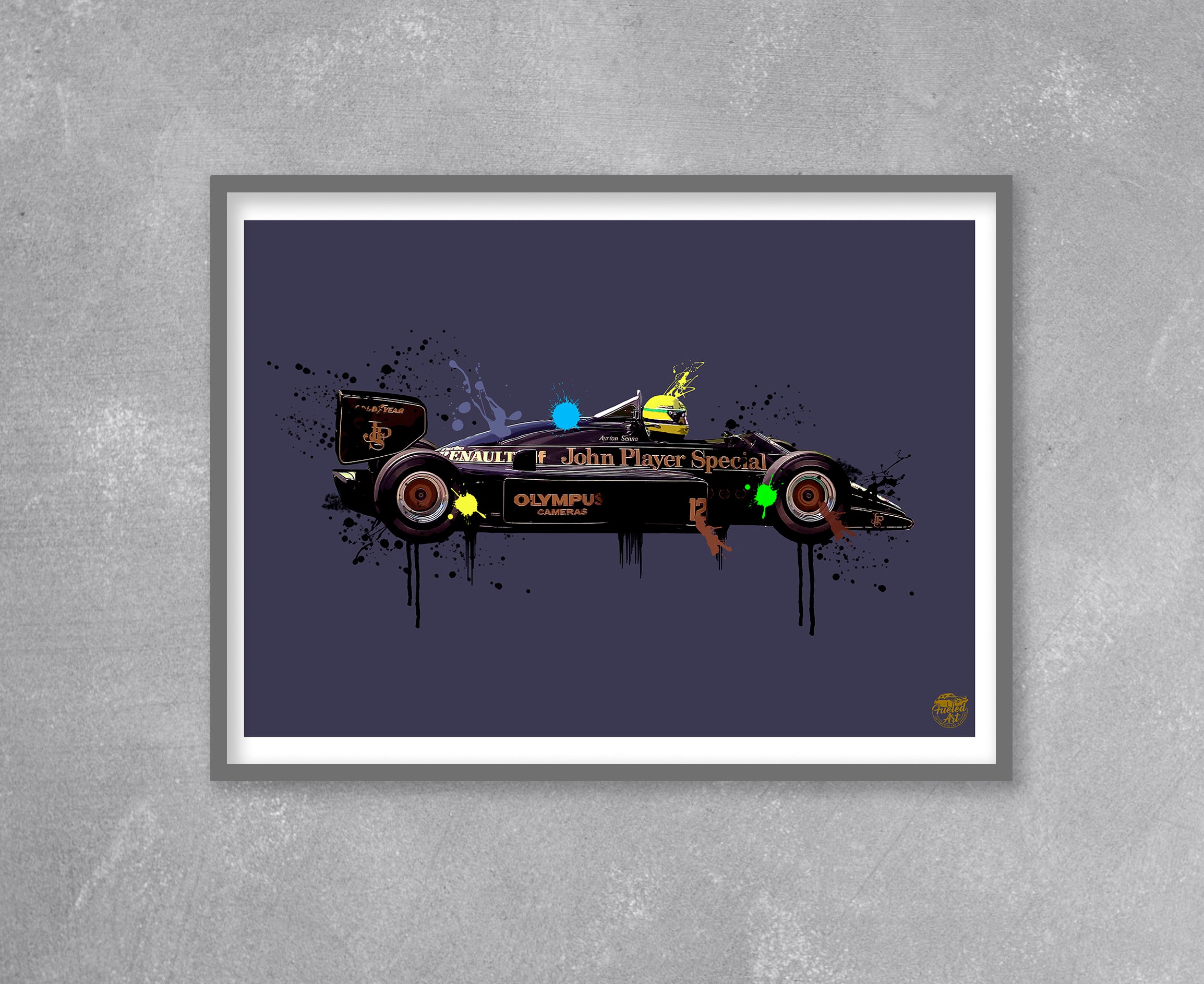 Ayrton Senna 1985 Lotus 97T F1 Print