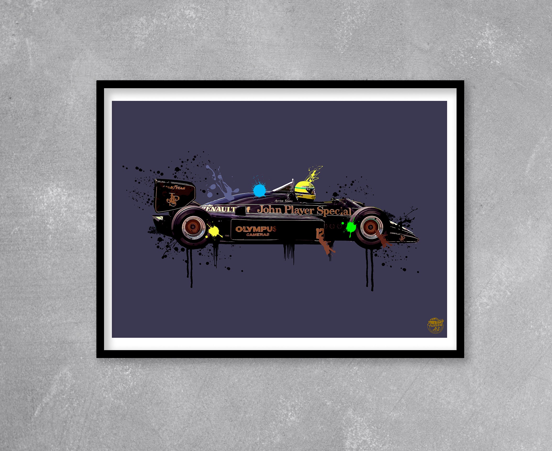 Ayrton Senna 1985 Lotus 97T F1 Print