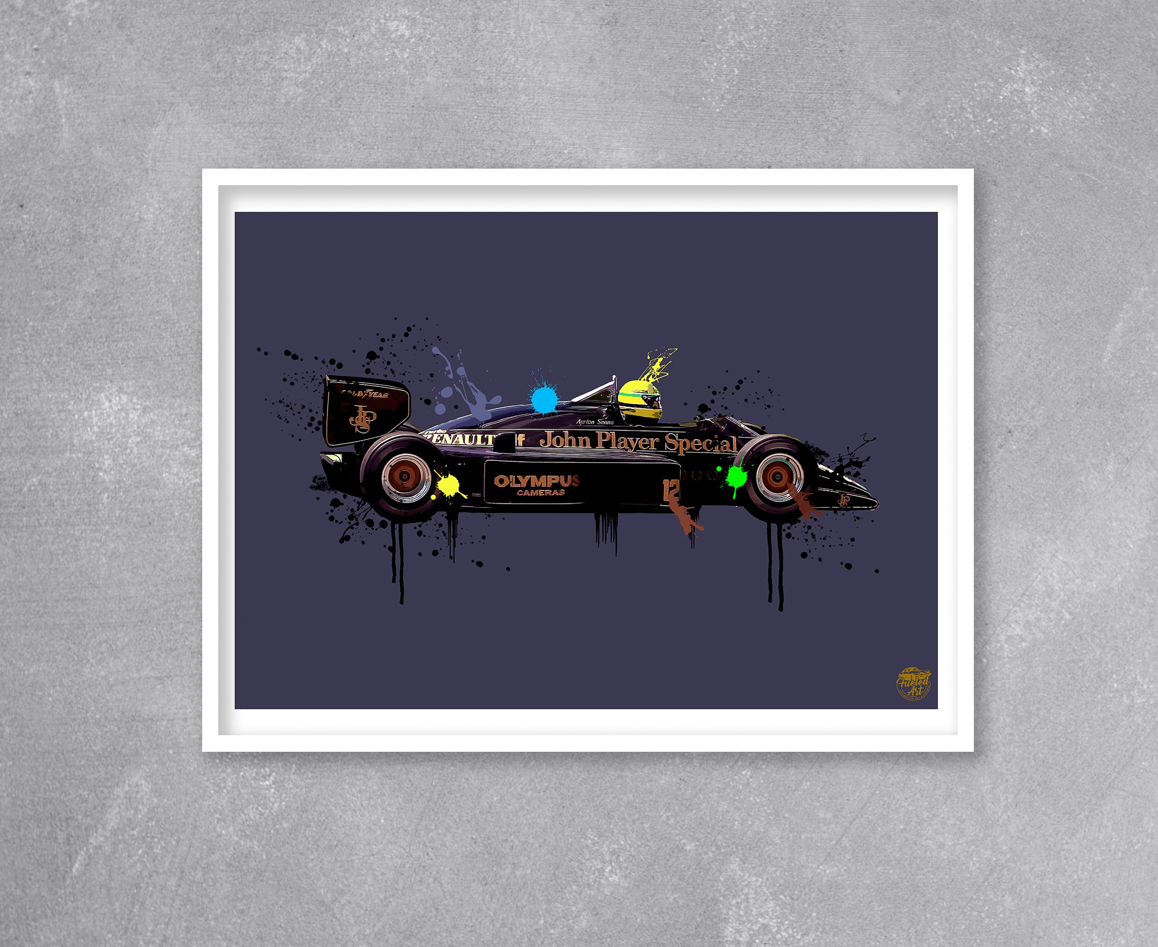 Ayrton Senna 1985 Lotus 97T F1 Print