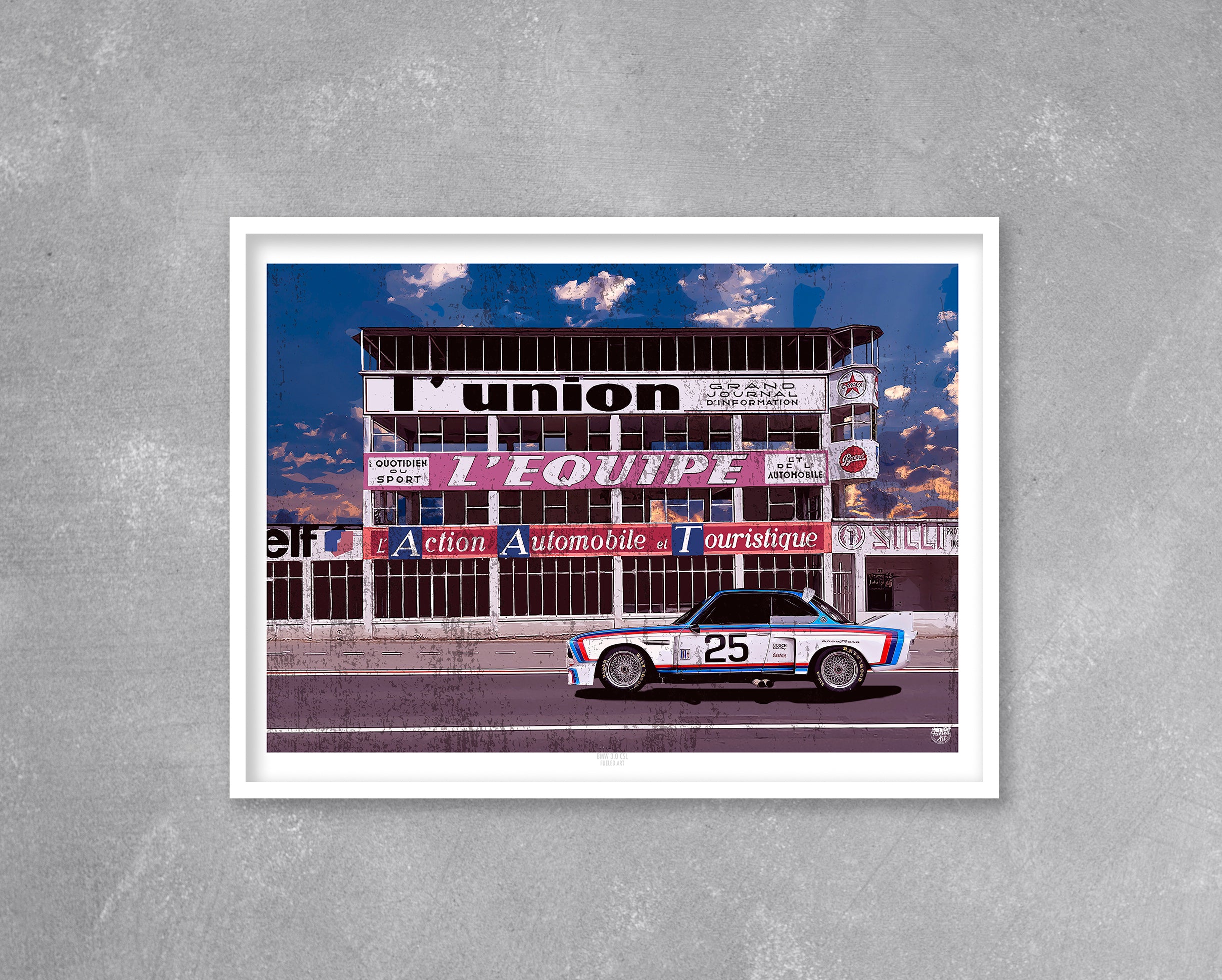 BMW 3.0 CSL Reims Gueux Print - Fueled.art