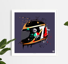 Load image into Gallery viewer, Barry Sheene Motorcycle Helmet print - Fueled.art
