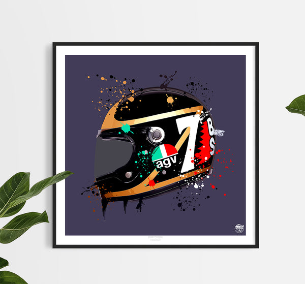 Barry Sheene Motorcycle Helmet print