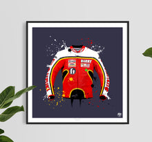 Load image into Gallery viewer, Barry Sheene Motorcycle Race Suit Jacket print - Fueled.art
