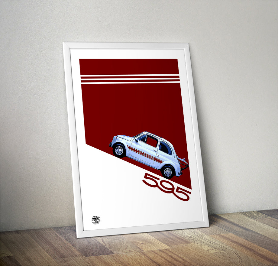 Abarth Poster New Fiat 500 Vinyl Wall Art Sticker Pink
